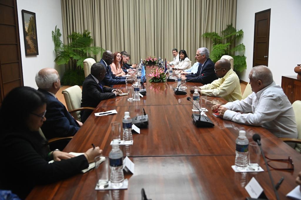 Díaz- Canel con delegación pallestina