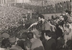 Fidel pronuncia discurso en la Segunda Declaración de La Habana, en la Plaza de la Revolución.